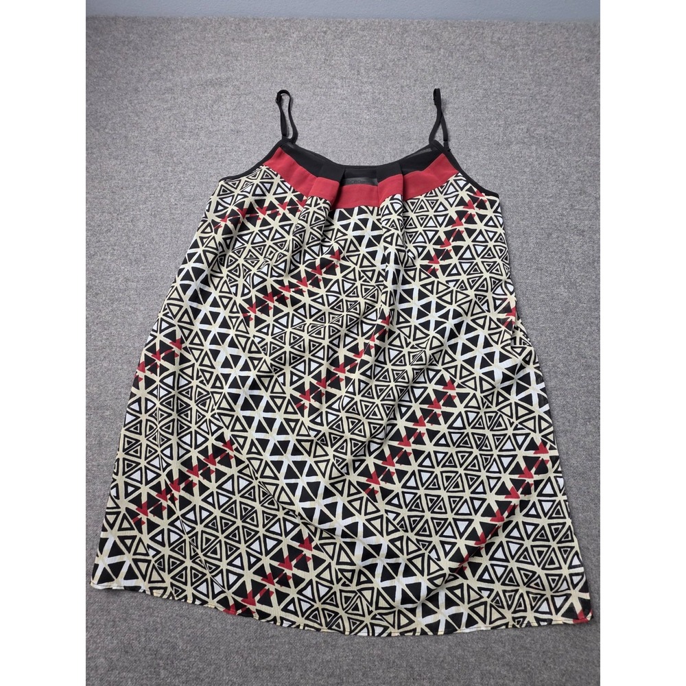 BCBGeneration Geometric Cami Slip Mini Dress Women Large Multi Triangle Pleated